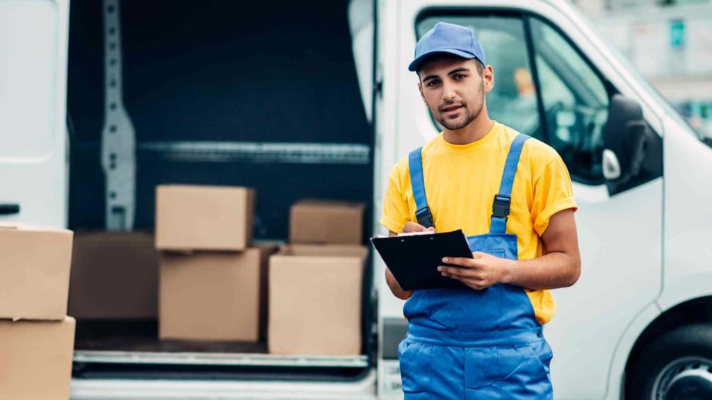 Worker box checker on van | The Moving Company Gold Coast